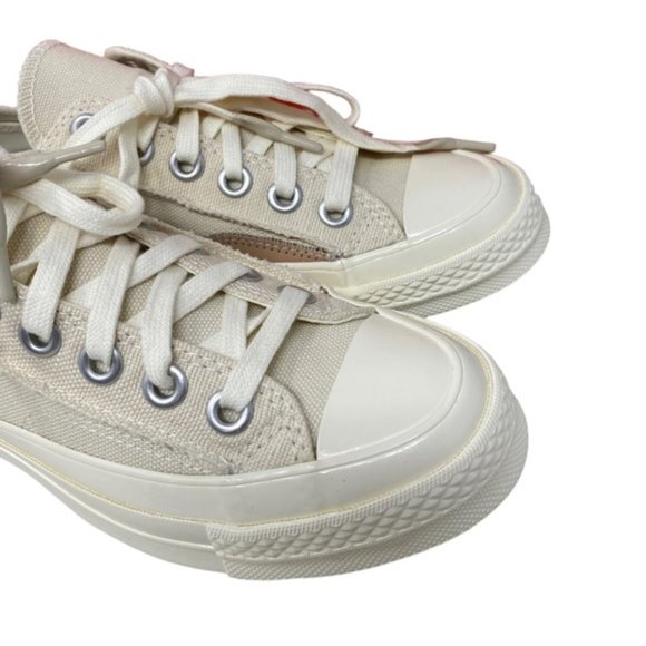 Converse Chuck 70 OX Shoes Crafted Canvas Beige Women Size Low Top Skate 572613C - Picture 7 of 9